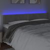 vidaXL Tăblie de pat cu LED, gri deschis, 200x5x78/88 cm, catifea