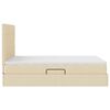 vidaXL Pat cu saltea și LED cu saltea Creme 140 x 200 cm Poliester