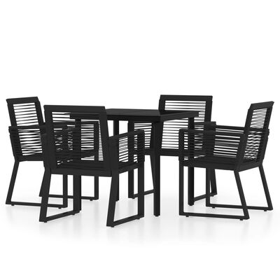 vidaXL Set de mobilier pentru grădină, 5 piese, negru