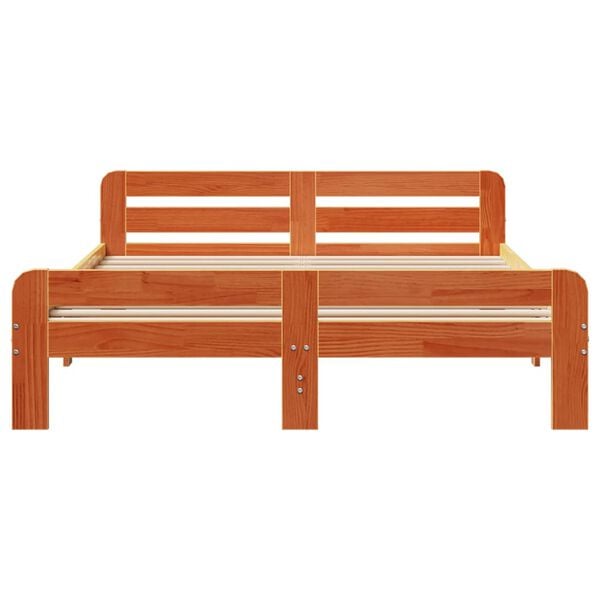 vidaXL Cadru de pat fără saltea, maro ceruit 150x200 cm lemn masiv pin