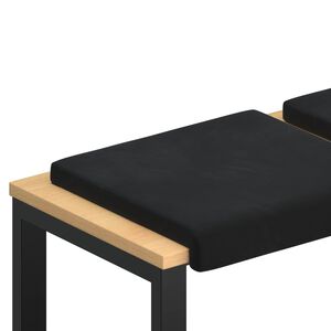 vidaXL Perna pentru bancă 2 buc. Catifea Negru Ad&acirc;ncime 35 cm
