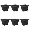 vidaXL Vază pătrată pentru flori 6 pcs Negru 28,5 x 28,5 x 22 cm