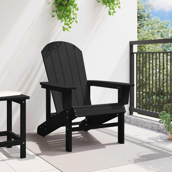 vidaXL Scaun Adirondack Negru 82 x 74 x 92 cm HDPE