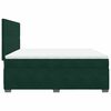 vidaXL Pat box spring cu saltea, verde &icirc;nchis, 200x200 cm, catifea