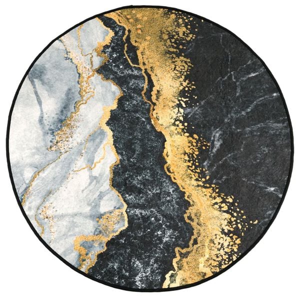 vidaXL Covor lavabil, multicolor, &Oslash; 120 cm, anti-alunecare