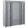 vidaXL Șifonier cu bare și compartimente, gri, 150x45x176 cm, textil