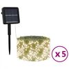 vidaXL Instalație solară lumini 5x200 LED alb cald interior/exterior