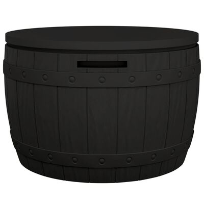 vidaXL Cutie depozitare de grădină 3-în-1, negru, polipropilenă