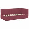 vidaXL Cadru de pat colțar cu saltea cu headboard 2 pcs Gri Catifea