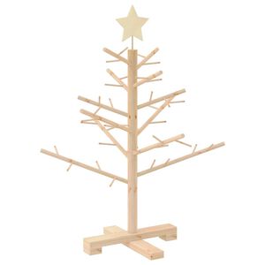vidaXL Brad de Crăciun din lemn natural 75 cm Lemn masiv de pin