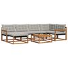 vidaXL Set de canapele de exterior 7 pcs Gri natural și deschis