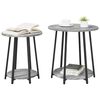 vidaXL Set măsuțe laterale 2 pcs Gri sonoma și Negru 50 x 50 x 51 cm