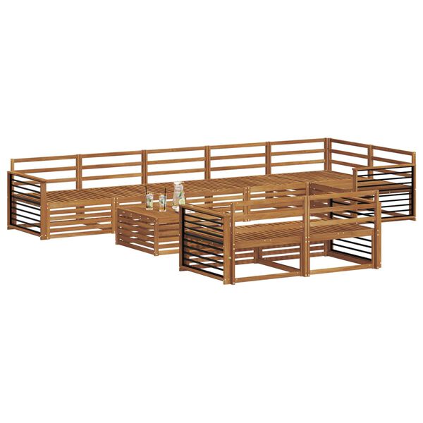 vidaXL Set de canapele de exterior 9 pcs natural