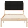 vidaXL Cadru de pat cu tăblie tapițată cu headboard Negru 80 x 200 cm
