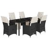 vidaXL Set mobilier de grădină cu perne, 7 piese, negru, poliratan