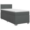 vidaXL Pat boxspring cu saltea Gri &icirc;nchis 90 x 200 cm Țesătură