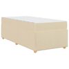 vidaXL Cadru de pat cu saltea Crem 100 x 200 cm țesătură