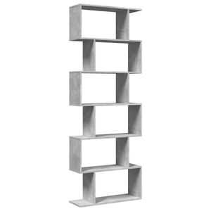 vidaXL Bibliotecă/separator 6 niveluri gri beton 70x24x193 cm lemn