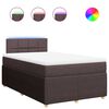 vidaXL Pat box spring cu saltea, maro &icirc;nchis, 120x200 cm, textil