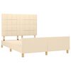 vidaXL Cadru de pat fără saltea, crem, 140x200 cm, textil