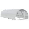 vidaXL Căsuță pentru pui Argintiu 400 x 150 x 100 cm Oțel Galvanizat