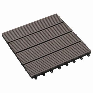 vidaXL Plăci pentru Deck 11 pcs Maro &icirc;nchis 30 x 30 cm Lemn compozit