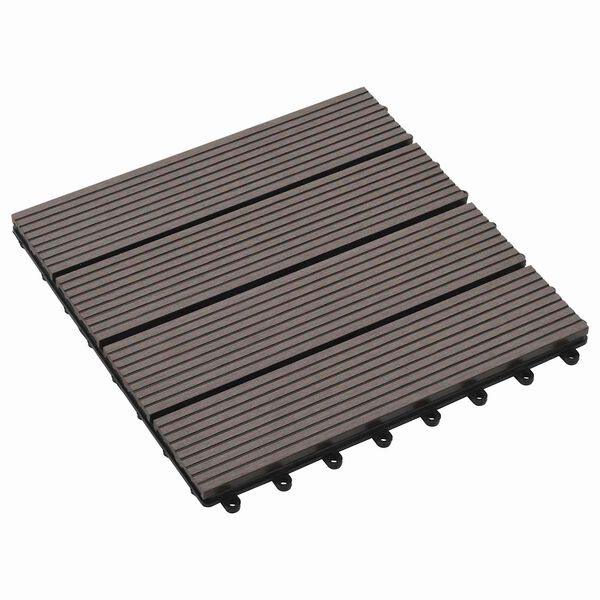 vidaXL Plăci pentru Deck 11 pcs Maro &icirc;nchis 30 x 30 cm Lemn compozit