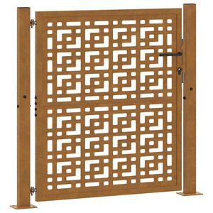 vidaXL Poartă de grădină 100x100 cm, oțel rezistent la intemperii, model cruce