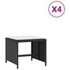 vidaXL Scaune de grădină cu perne, 4 buc. negru 41x41x36 cm poliratan