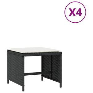 vidaXL Scaune de grădină cu perne, 4 buc. negru 41x41x36 cm poliratan