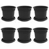 vidaXL Ghivece pentru plante 6 pcs Negru &Oslash; 15 x 12 cm Plastic