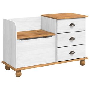 vidaXL Bancă cu spațiu de depozitare ASKIM Alb 100 x 39 x 62 cm