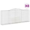 vidaXL Coșuri gabion arcuite 8 buc. 400x50x160/180 cm, fier galvanizat