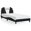 vidaXL Cadru de pat Viana fără saltea negru și alb 100x200cm piele artificială