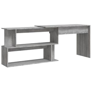 vidaXL Birou de colț, gri sonoma, 200x50x76 cm, lemn prelucrat