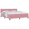 vidaXL Pat cu arcuri cu headboard Manual Roz 200 x 180 cm Catifea