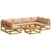 vidaXL Set de canapea 7 buc. natural Lemn Solid de Acacia