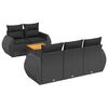 vidaXL Set mobilier de grădină cu perne, 6 piese, negru, poliratan