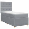 vidaXL Pat boxspring cu saltea cu headboard Gri deschis Unic Țesătură