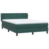 vidaXL Pat box spring cu saltea, verde &icirc;nchis, 140x220 cm, catifea