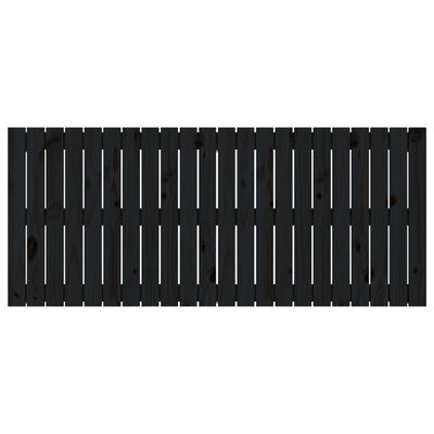 vidaXL Tăblie de pat pentru perete, negru, 140x3x60 cm, lemn masiv pin