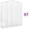 vidaXL Coșuri gabion arcuite, 7 buc, 200x50x220/240cm, fier galvanizat