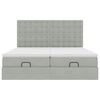 vidaXL Cadru de pat otoman cu saltele Gri deschis 180x200cm catifea