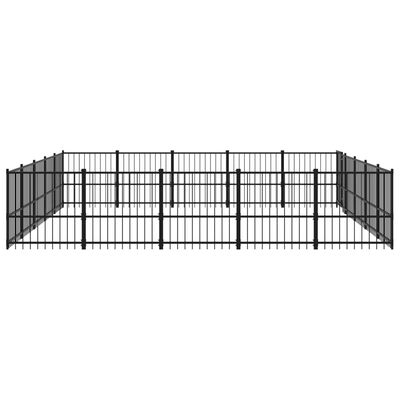 vidaXL Padoc pentru câini de exterior, 23,52 m², oțel