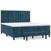 vidaXL Pat box spring cu saltea, albastru &icirc;nchis, 180x200 cm, catifea