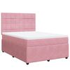 vidaXL Pat box spring cu saltea, roz, 140x190 cm, catifea