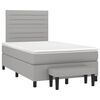 vidaXL Pat box spring cu saltea, gri deschis, 120x190 cm, textil