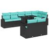 vidaXL Set de canapele pentru grădină 9 buc. Negru Rattan poli