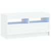 vidaXL Cabinet TV cu LED Alb Lemn prelucrat