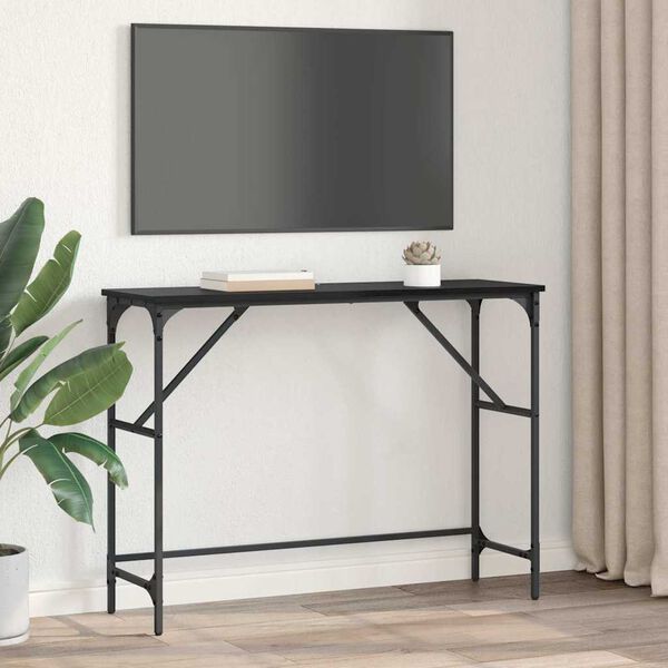 vidaXL Masă de consolă Stejar Negru 100 x 32 x 75 cm Lemn compozit